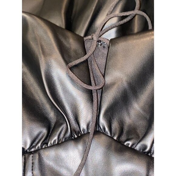 Remi & Revolve Gwen Faux Leather Wrap Style Skirt Tulip Hem Dress - Picture 8 of 16